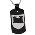 thumbnail image 1 of Stainless Steel Castle Protection Coat of Arms Shield Engraved Dog Tag Pendant Necklace, 1 of 1