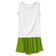 thumbnail image 2 of Endives Plus Size Women's Summer Two-Piece Pajama Set Lightweight Ruffled Sleeveless Tank Top and Shorts Matching Pajamas Set for Women Sleepwear Loungewear Home Clothing White M, 2 of 3