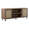thumbnail image 1 of 58" 2 Door Wood and Rattan TV Stand - Driftwood, 1 of 6