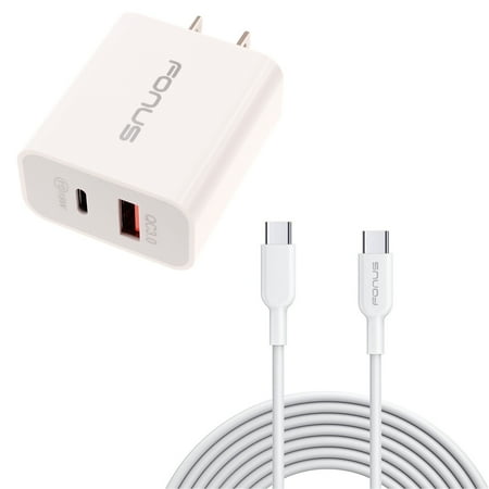 Fast Type-C 36W PD Home Charger for T-Mobile REVVL 6 5G Phone - 6ft Long Cable USB-C Power Cord QC3.0 Adapter Wall W6X Compatible With REVVL 6 5G Model