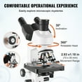 thumbnail image 3 of SKYSHALO Trinocular Compound Microscope, Magnification Range 40X-5000X with Dual-Layer Mechanical Stage, Connectivity Options, LED Light Source, and Included Microscope Slides, 3 of 9