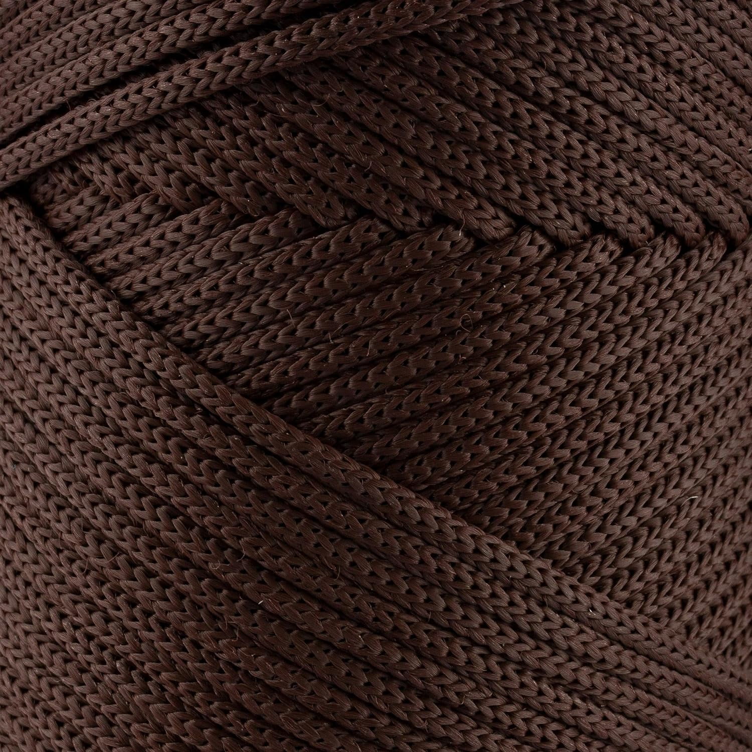 2 Skeins of Sensy Premium 3mm 131 Yards Polyester Rope 100% Polypropylene Cord Macrame Cord 3mm Crochet Bag Cord Macrame Rope Crochet Thread Gift for Knitter (Brown)
