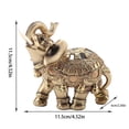 thumbnail image 3 of Feng Shui Lucky Golden Elephant Statue Sculpture Wealth Figurine Gift Home Decoration (L), 3 of 4