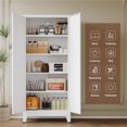 thumbnail image 4 of 71''Metal Cabinet with 4 Adjustable Shelves,5-Tier Pantry Storage Cabinet,Kitchen Pantry Cabinet for Living Room,Dining Room, White, 4 of 15