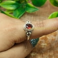 thumbnail image 4 of Red Garnet Gemstone 925 Sterling Silver Handmade Wedding Engagement Promise Ring, 4 of 5