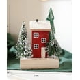 thumbnail image 3 of XYAIYT Christmas Decorations Wooden Cabin Snow House Tabletop Decor Rustic Natural Wood Cot e with Snowy Roof for Mantel Table Centerpiece Festive Village Display Gift 7.1in Red, 3 of 4