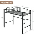 thumbnail image 2 of Loft Bed Twin Size, Heavy Duty Metal Loft Bed Frame with Arched Guardrail and Safety Ladder, Space-Saving, No Box Spring Needed, Matte Black, 2 of 8