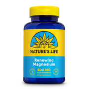 Natures Life Renewing Magnesium 500 mg - Magnesium Citrate, Magnesium Malate, Magnesium Oxide Plus Vitamin B-6 - Muscles and Nerves Support - Lab Verified (100 Servings, 100 VegCaps)