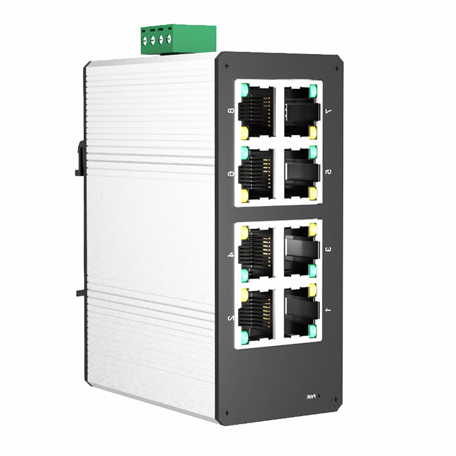 Industrial Miniature 8 Port Gigabit Ethernet Switches Aluminum Shell Din Rails Mount PoEs Switches For Tight Space
