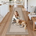 thumbnail image 3 of Findosom 2'x8' Hallway Runner Rug Non Slip Entryway Mat with Rubber Backing,Heavy-duty Durable Entryway Floor Mat Machine Washable Doormat,Laundry Runner Rug for Garage Kitchen,Beige, 3 of 10