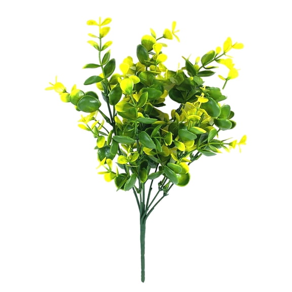 PPKVUFD 1 Pack Artificial Boxwood Stems for Outdoors Unfading in The Sun Plastic Faux Plants Fake Foliage Shrubs Greenery for Garden Office Patio Wedding Farmhouse Indoor Decoration