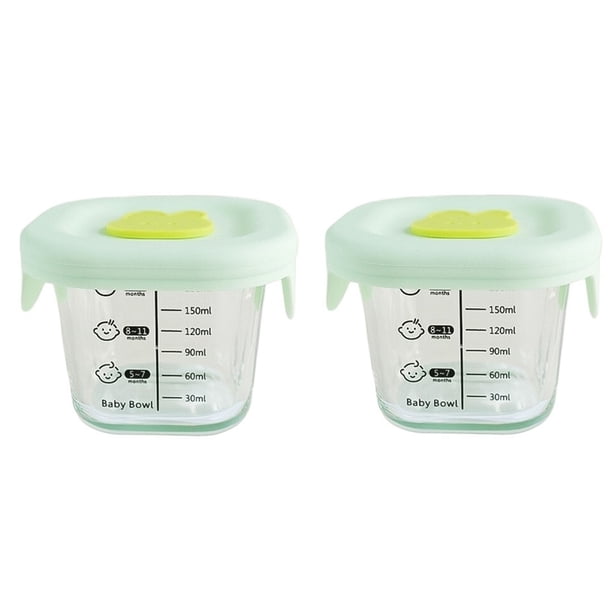 Recipientes de vidrio transparente for almacenamiento de alimentos, cuencos for fugas for alimentos, aptos for microondas y congelador, 2 uds.