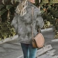 thumbnail image 5 of Women's Rainbow Tie Dye Overcoat Fuzzy Fleece Cardigan Trench Jackets Wool Faux Fur Teddy Bear Parka Coat Outwear, 5 of 5