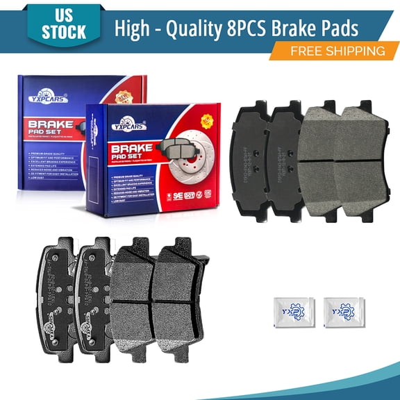 YXPCARS Front Rear Ceramic Brake Pads (D1912 D1544), Brake Pads Set for 2017 2018 2019 2020 Hyundai Elantra 2.0L