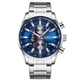 thumbnail image 1 of Mirar Reloj de hombre Movimiento de cuarzo Correa de acero inoxidable Pantalla de tiempo y calendario Función de cronómetro 3ATM Pulsera de moda masculina impermeable para negocios y vida c 1 1, 1 of 5