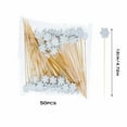 thumbnail image 3 of Christmas Wooden Cocktail Sticks, Disposable Fruit Picks, 50 Pack Festive Holiday Skewers for Parties and Events, Durable White Logs, 7.87 Inch, Ideal for Christmas, Weddings, Birthdays, 3 of 7