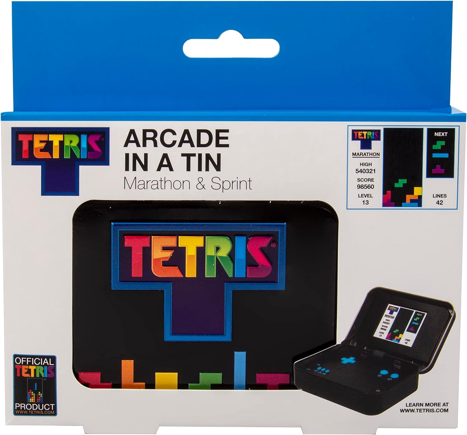 Fizz Creations Tetris Arcade in a Tin Handheld Retro Gaming Original Gameplay and Sounds