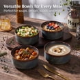 thumbnail image 6 of Vesteel Cereal Bowl for 4, 26oz Stoneware Soup Bowls with Textured Stripes, 4-Piece Ceramic Kitchen Bowls for Salad Fruit Pasta Soup, Dishwasher Safe & Microwave Safe, Blackish Green, 6 of 8
