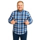 thumbnail image 1 of Big Kong Camisa cuadros tallas grandes azul y negro manga larga talla XL a 6XL, 1 of 5