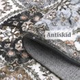 thumbnail image 4 of Hasoo Washable Living Room Area Rug 5x7 ft Modern Floral Non-Slip Soft Low Pile Indoor Gray/Brown Carpet, 4 of 5