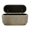 thumbnail image 4 of Jackie Storage Bench in Contemporary Slate Multi-Weave Fabric on Solid Wood Base, 4 of 6