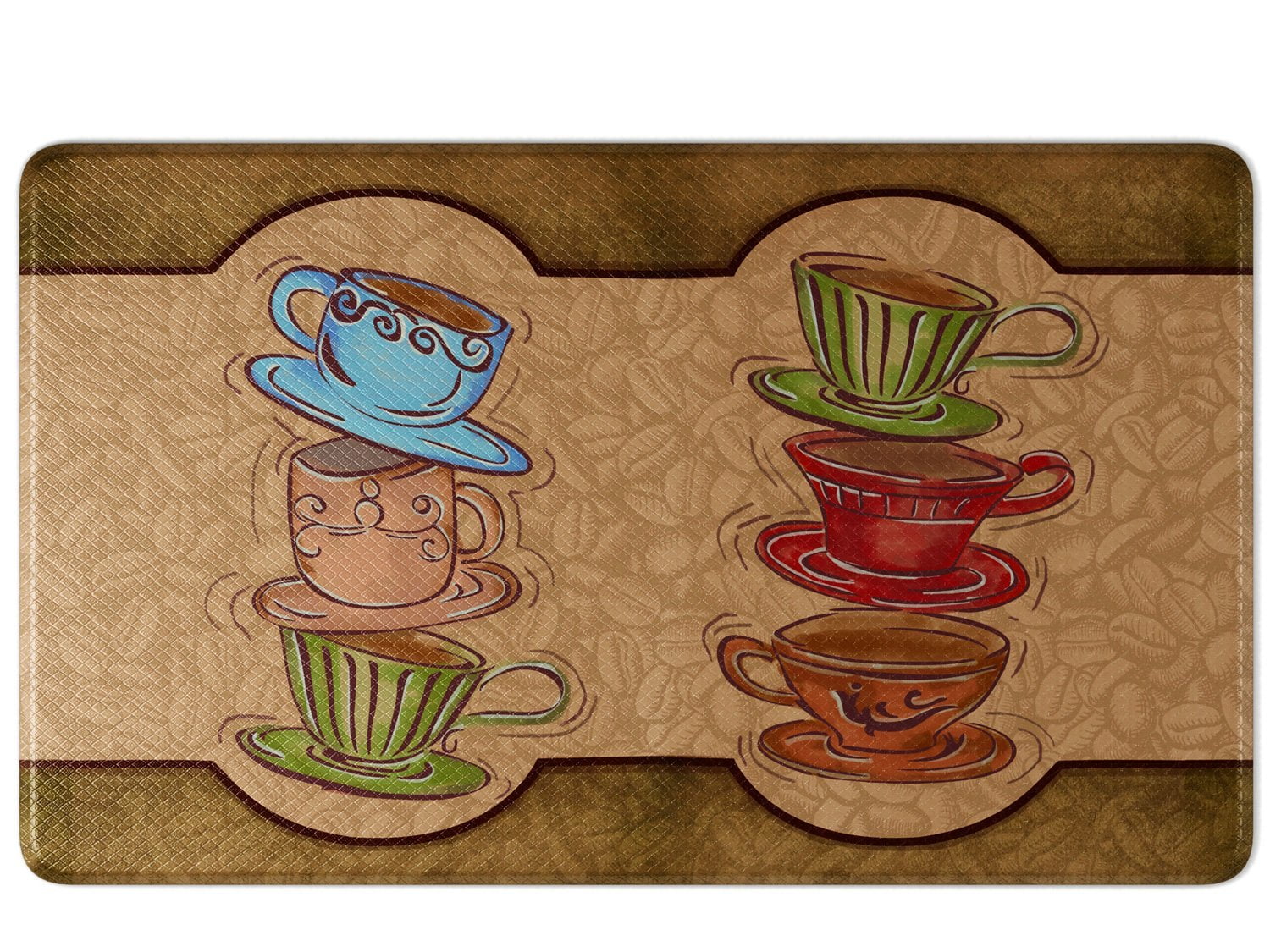 Kitchen Mat 18 X 30 Inch Coffee Themed Anti Fatigue Chef Mat Waterproof Foam Cushioned Floor