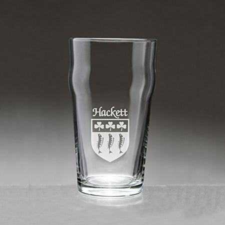 

Hackett Irish Coat of Arms Pub Glasses - Set of 4 (Sand Etched)