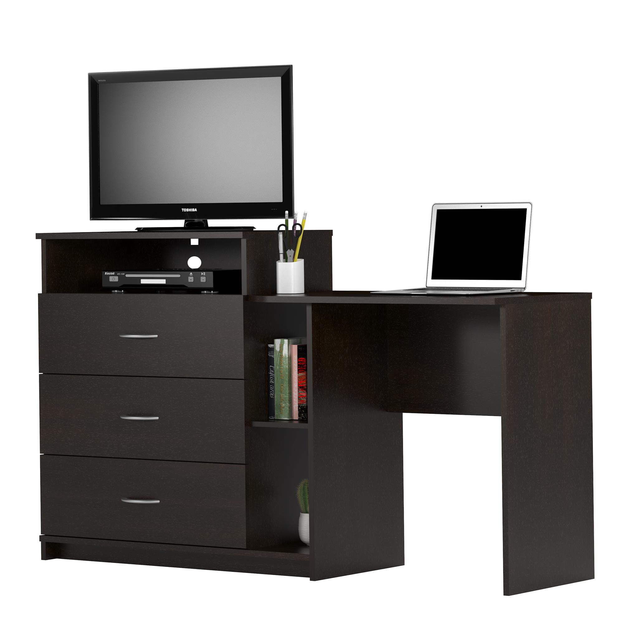 Ameriwood Home Somerset Media Dresser And Desk Espresso Walmart