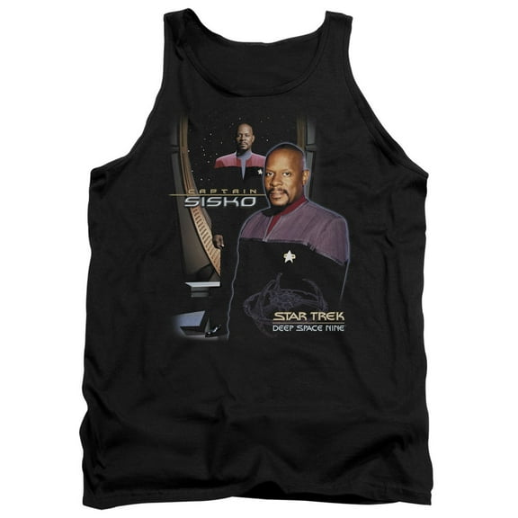 Star Trek Captain Sisko Adult Tank Top Black