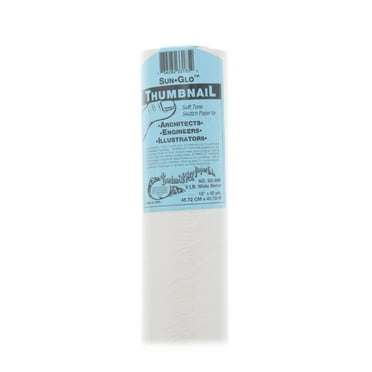 Borden & Riley #35C Sun-Glo Thumbnail Soft Tone Sketch Roll, White, 18" x 50 yds.