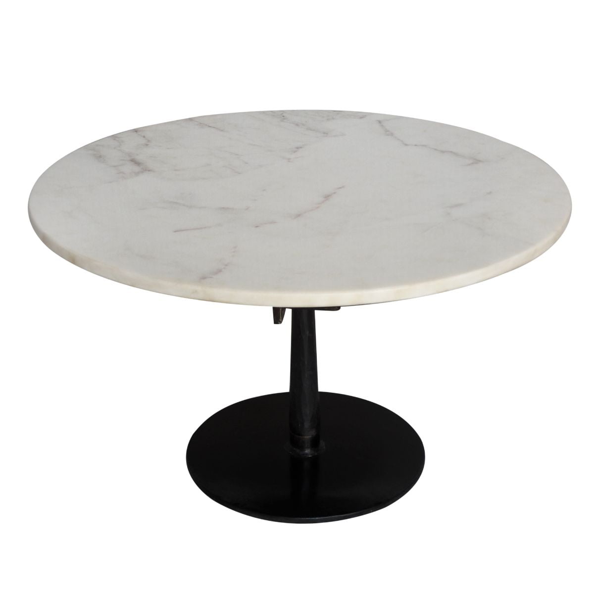 23.5" White and Black Contemporary Round Coffee Table