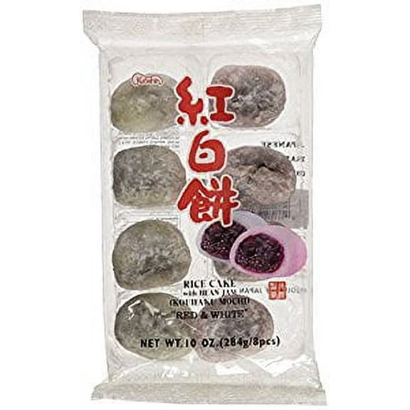 NineChef Bundle - Japanese Rice Cake Kohaku Mochi 8 Pcs   1 NineChef Brand Long Handle Spoon