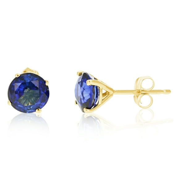 Vir Jewels 1.80 CTTW Created Blue Sapphire Stud Earrings 14K Gold Push Backs September Birthstone