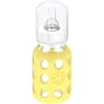 thumbnail image 2 of Lifefactory Glass Baby Bottle with Stage 1 Nipple and Protective Silicone Sleeve Banana 4 Oz, 2 of 3