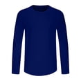 thumbnail image 2 of M-5X Mens Plus Size T-Shirts Big & Tall Long Sleeve Sun Protection UV Shirts Pullover Slim-Fit Solid Lightweight Athletic Workout Tees Tops, 2 of 7
