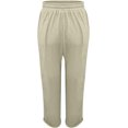 thumbnail image 4 of Women's Breathable Comfy Cotton Linen Pants Casual Loose Wide Leg Pants Summer Solid Color Elastic High Waisted Pants, 4 of 5