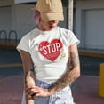 thumbnail image 2 of Distressed Stop Being Hard on Yourself Quote - Retro Self Love Art Merch Gift, Tan T-Shirt, Large, 2 of 5