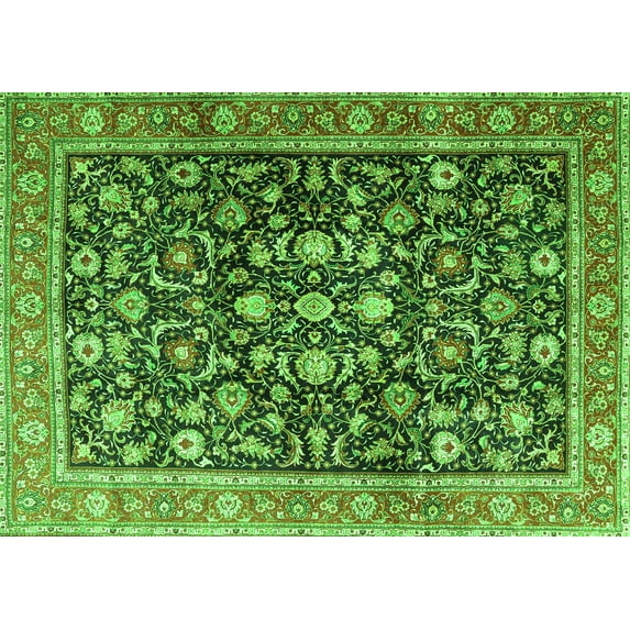 Ahgly Company Indoor Rectangle Persian Green Traditional Area Rugs, 8' x 10'