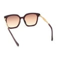thumbnail image 4 of Womens Oversized Horn Rim Chain Arm Rectangle Designer Fashion Luxury Sunglasses Burgundy - Brown Orange, 4 of 4