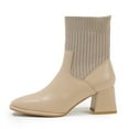 thumbnail image 2 of DADADWEN Chelsea Block Heel Boots for women Khaki 6.5US, 2 of 6