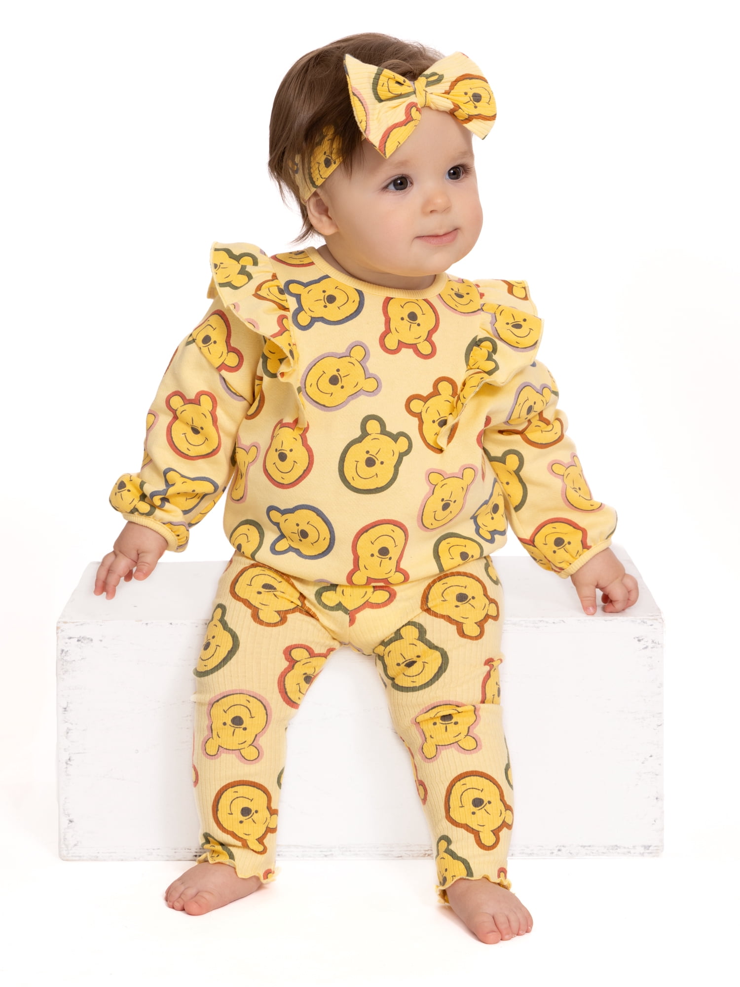 Character Baby Girls Long Sleeve Top, Headband & Leggings Set, 3-Piece, Sizes 0/3 Months-24 Months