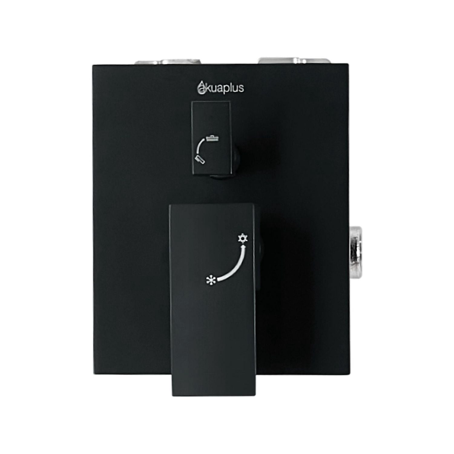 akuaplus® Black 3-way diverter Pressure Balance Bath Shower Valve Set square with Magnetic Hand Shower 3 settings with Showerhead, and Spout