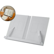 VQPeo Book Stand for Reading Angle Adjustable Book Holder Tray Foldable Cookbook Stand Desk Reading Stand with Page Paper Clips for Recipe Magazine Laptop
