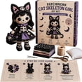 thumbnail image 2 of Patchwork Skeleton Witch DIY Sewing Kit Beginner-Friendly Doll Making Set with Gothic Cute Plush Halloween Craft Activity for Adults Teens Spooky Room Decor Gift, 2 of 5