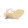 thumbnail image 3 of BLISSFUL STEP Women's Strappy Heel Lace Up Stiletto Heels Sandals Pink 7, 3 of 8