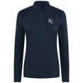 thumbnail image 2 of Women's Levelwear Navy Kansas City Royals Power Insignia 2.0 Quarter-Zip Pullover Top, 2 of 3
