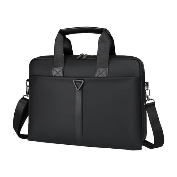 Abbracc Business Bag for Men Briefcase Large Capacity Adjustable Strap Handbag Crossbody PULeather Film Black