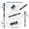 thumbnail image 5 of Neewer All in 1 Travel Tripod Monopod Carbon Fiber, Creative DIY Camera Tripod 9+ Assemblies Kit: Mini Tripod Leg, Center Column, 360° Ball Head, Spikes, Lightweight for Outdoor Photography, TP23, 5 of 8