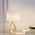 thumbnail image 4 of Bedside Lamp, Resin Bedside Table Lamp with Fabric Shade, Modern Living Room Bedside Table Lamp, 4 of 5
