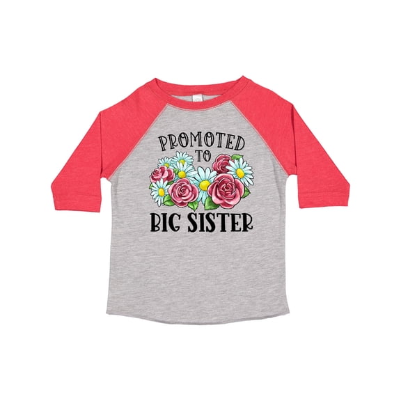 Inktastic Promoted to Big Sister with Flowers Girls Toddler T-Shirt